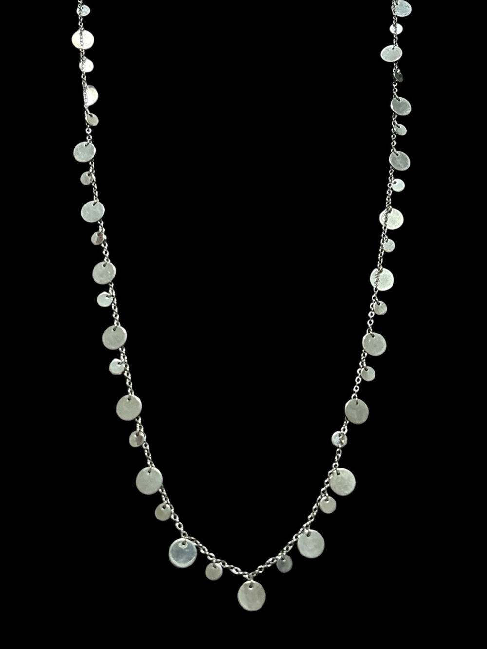 Lia Sophia Silver Disc Charm Necklace